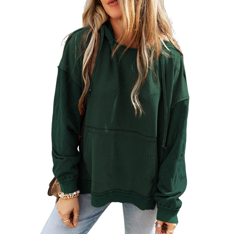 Casual Solid Color Long Sleeve Loose Women's Pullover Sweatshirt