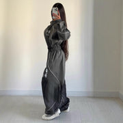 Women's Street Hip-hop Washed Graffiti Brushed Jumpsuit