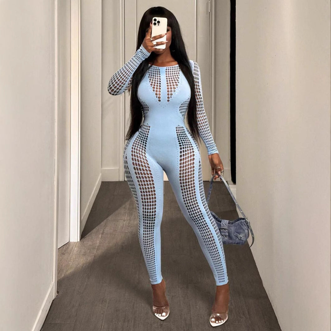 Women's Slim-Fit One-Piece Knit Jumpsuit