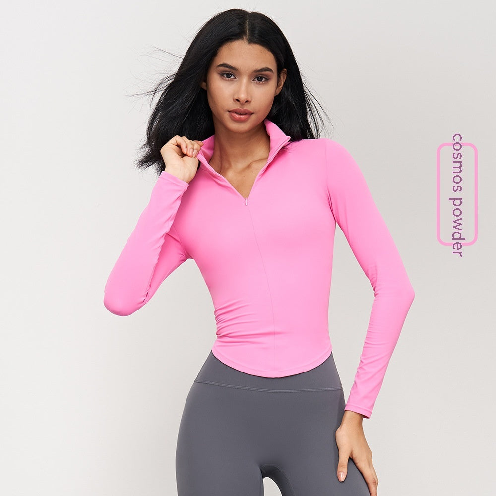 Women's Waist-Tight Stand Collar Yoga Jacket