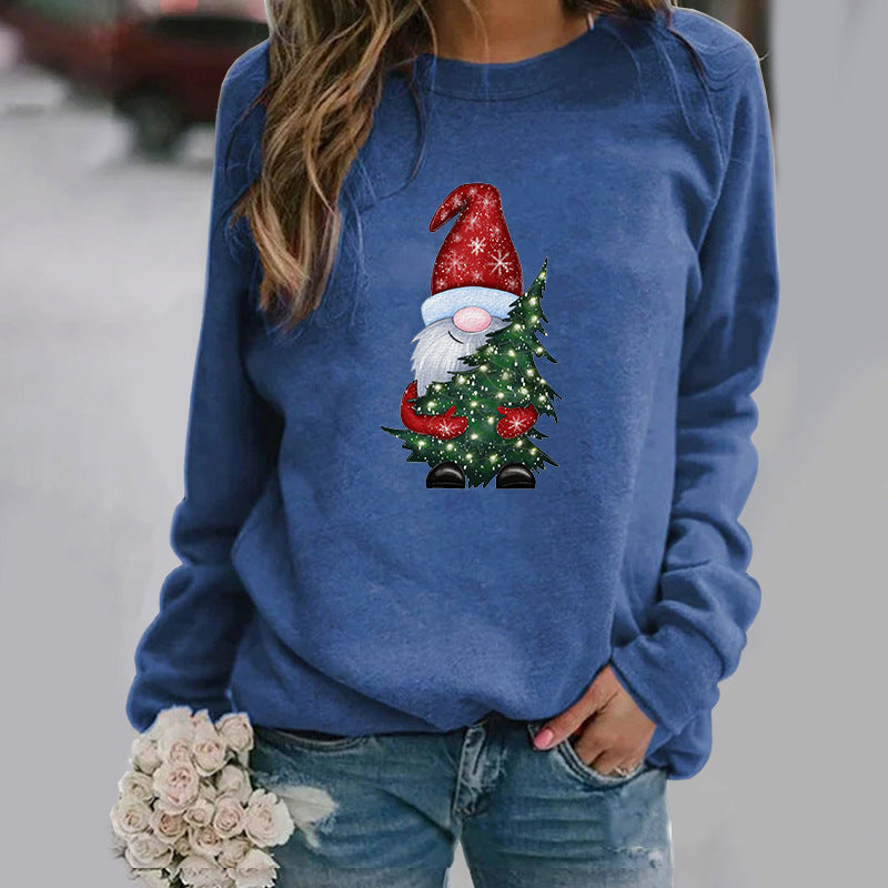 Festive Christmas Hug Graphic Crew Neck Pullover Sweatshirt