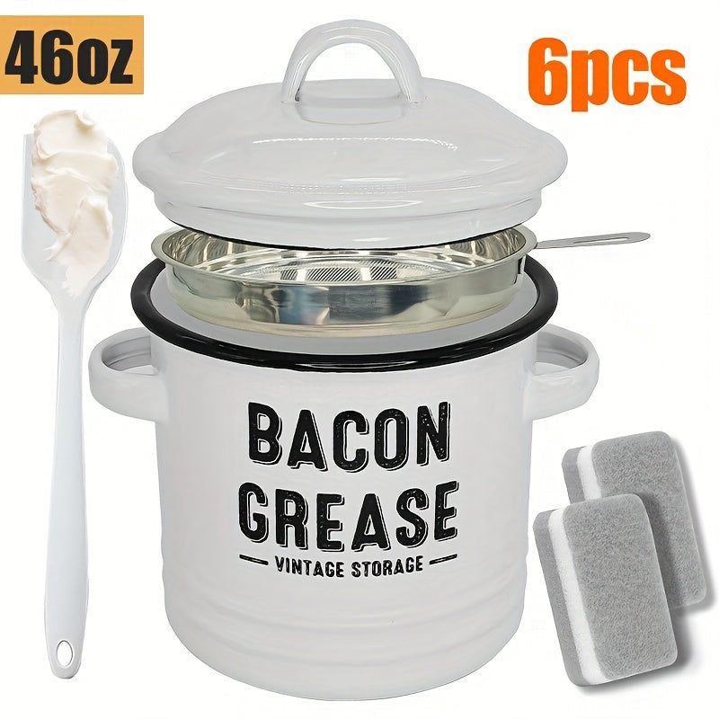 With A Lid Safe Pouring Handle - Kitchen Accessory For Cooking Oil And Storage Bacon Grease Container Christmas And Halloween Gifts - No Battery Required
