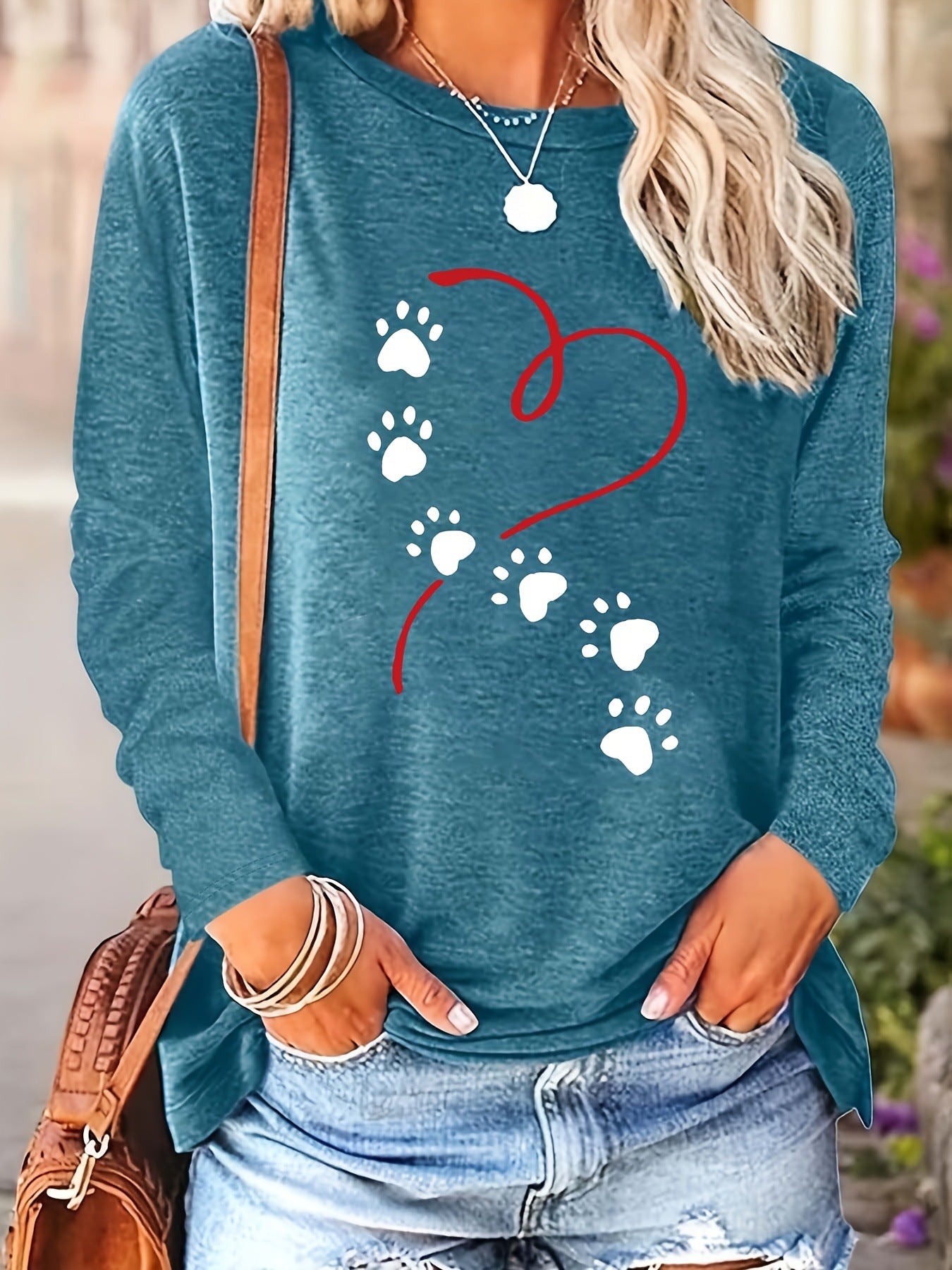 Plus Size 3D Print Long Sleeve Casual Sweatshirt