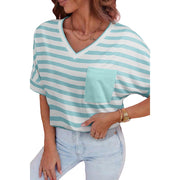 Universal Women's Striped Casual Short Sleeve T-Shirt