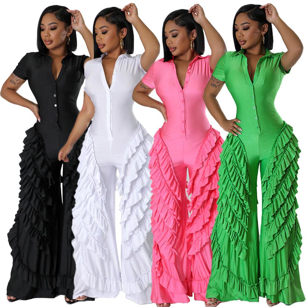 Chic Loose Fit Wide-Leg Casual Jumpsuit