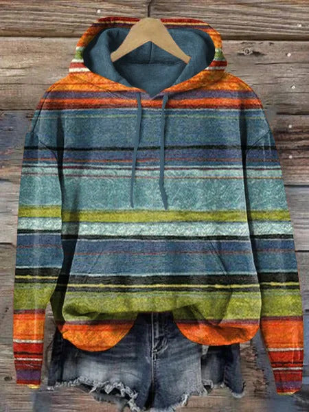 Cozy Loose Fit Hooded Long Sleeve Pullover Sweater