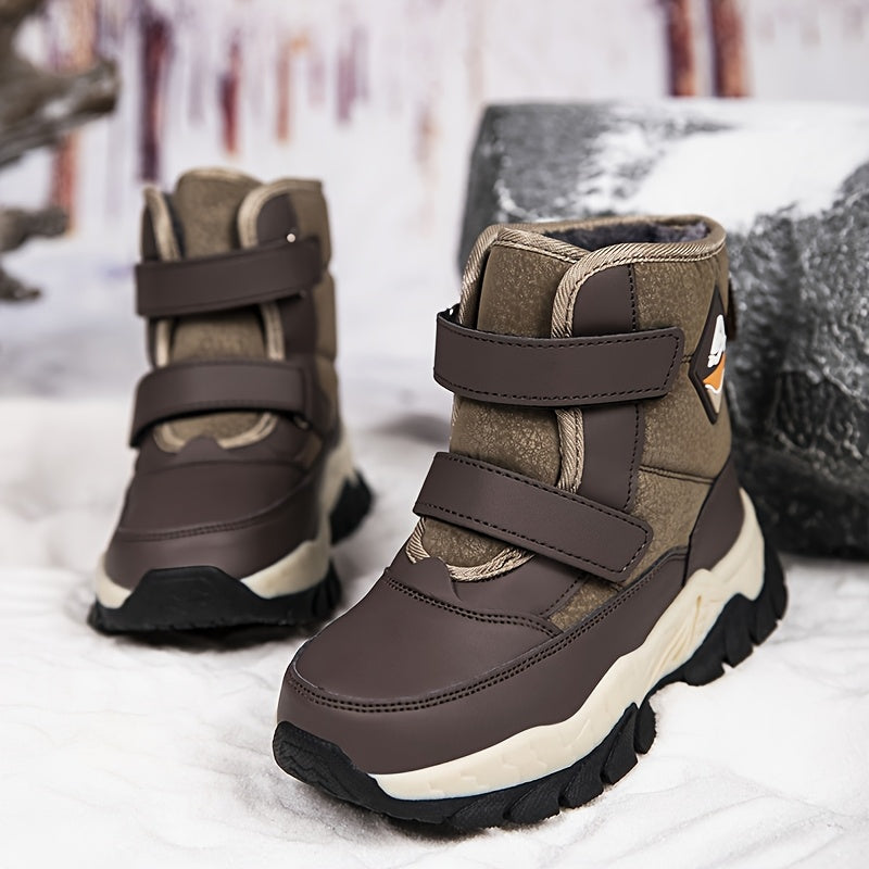 Winter High‑Top Fleece‑Lined Non‑Slip Hiking Shoes