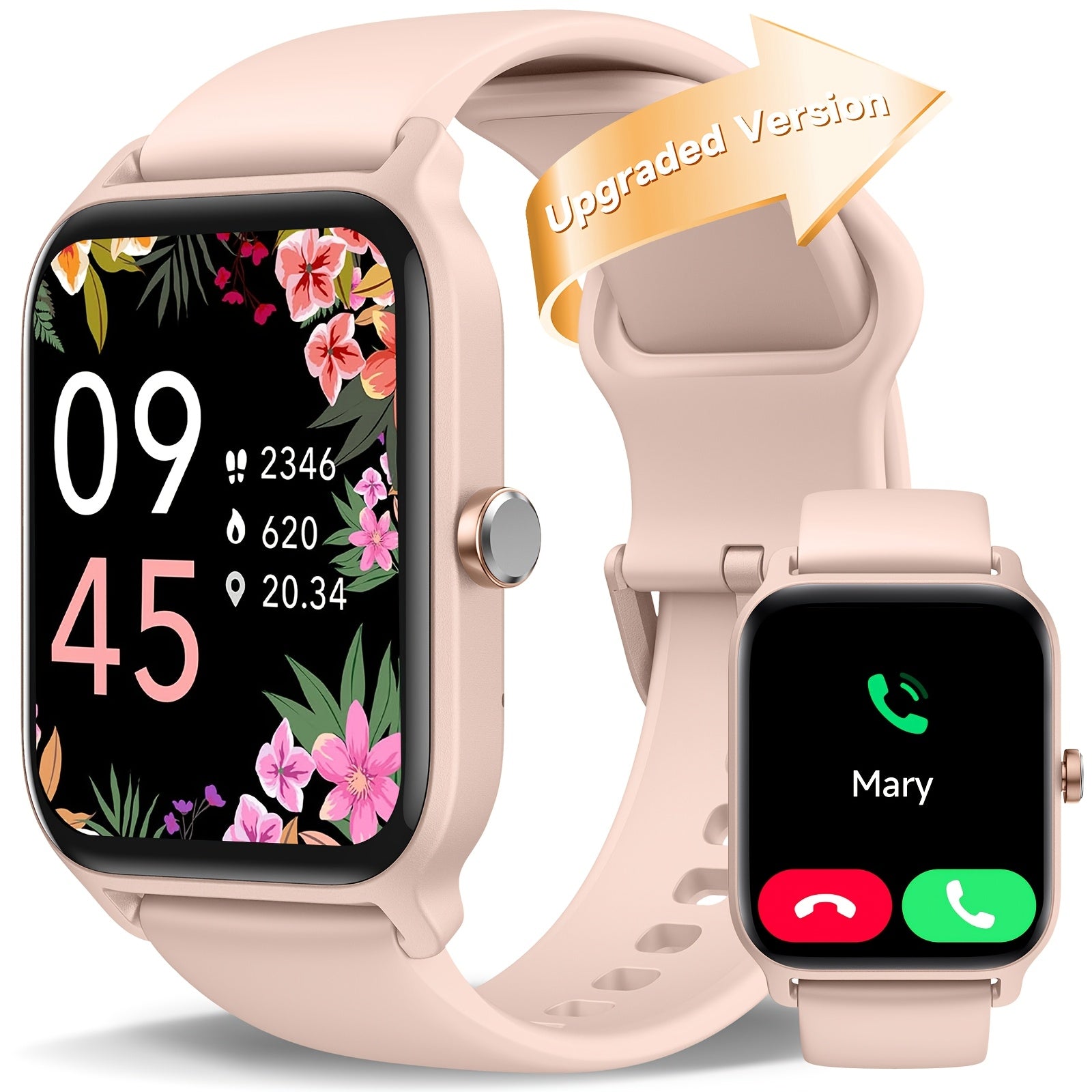 Women's 1.8-inch HD Smartwatch with Fitness Tracking and Built-in Alexa