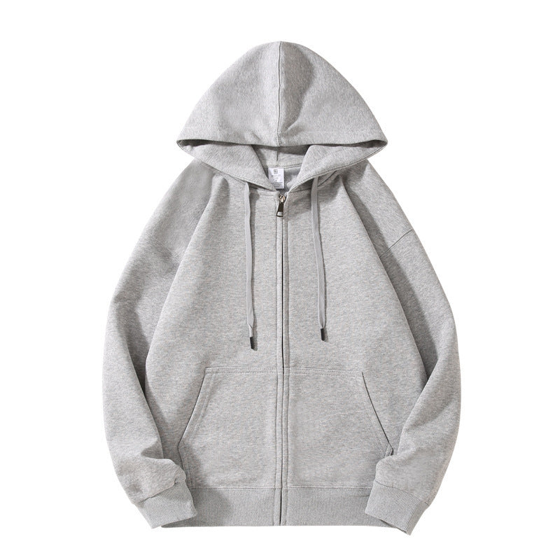 Matching Couple Zip-Up Hoodie Casual Cotton Sweatshirt