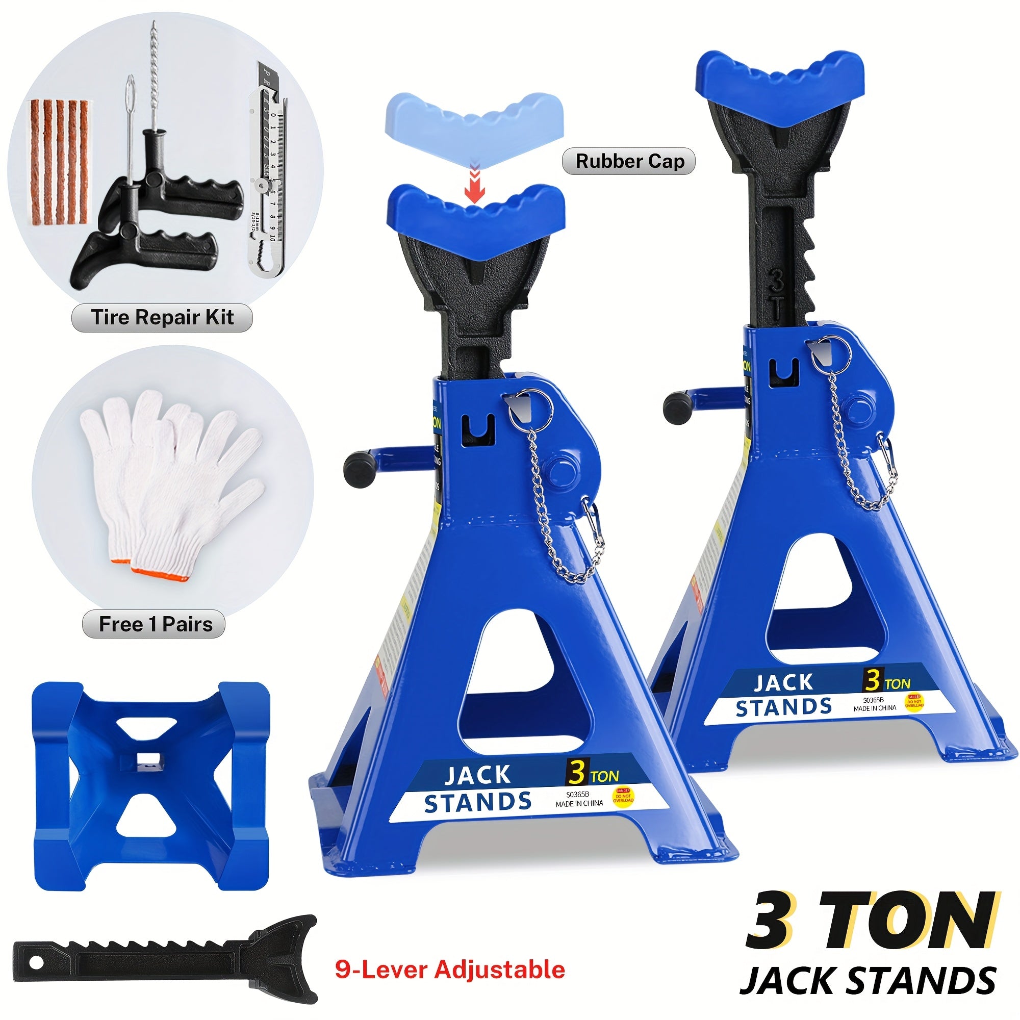 Hydraulic Trolley Floor Jack – Low Profile Steel Jack with Optional 2‑3.5 Ton Capacity and 2 Ratchet 3‑Ton Jack Stands