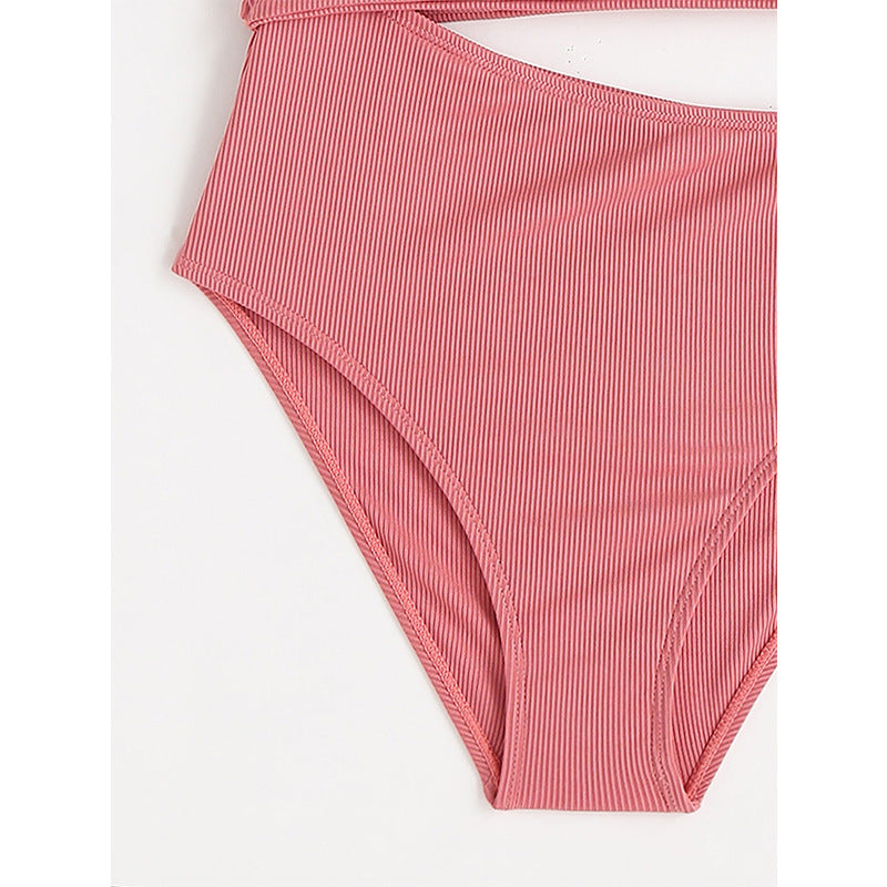 Girls' One-Shoulder Slim Fit One-Piece Swimsuit