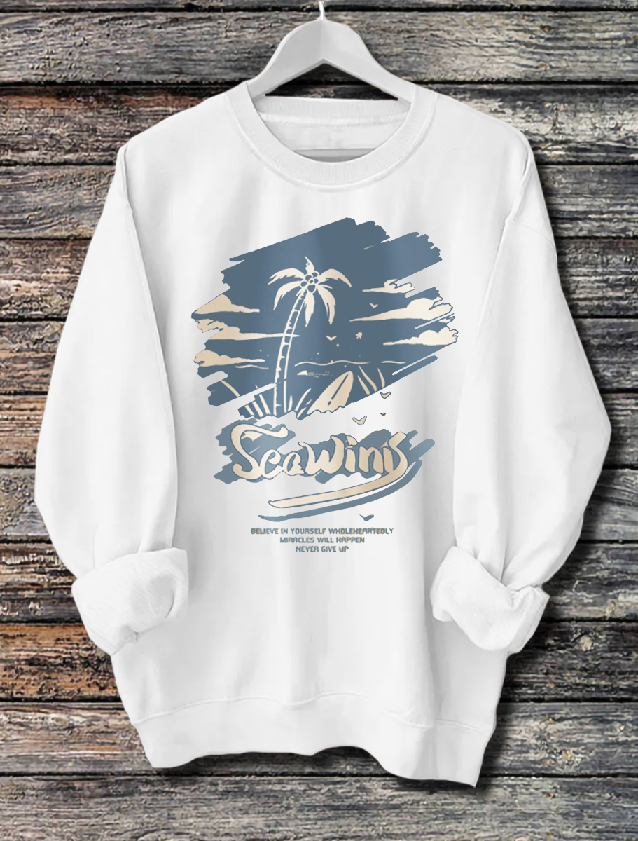 Women's Long Sleeve Printed Casual Hoodie