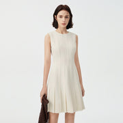 Three-acetate French-style Figure-flattering White Dress