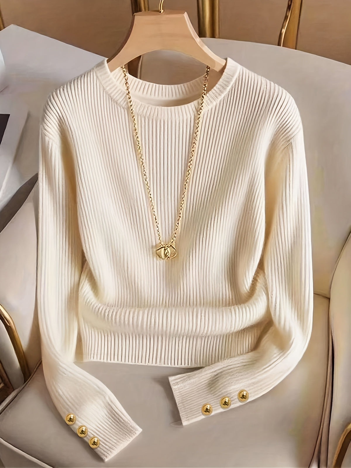 European and American Knitted Long-sleeved