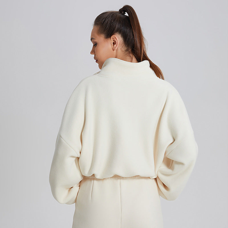 Women's Cozy Fleece Lapel Casual Sweatshirt
