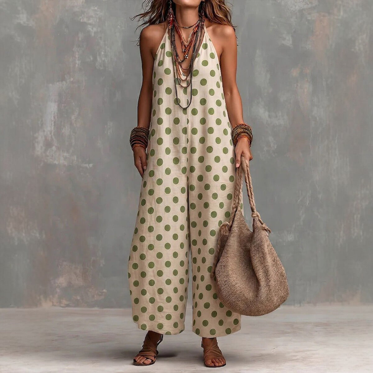 Sleeveless Wide-leg Jumpsuit for Cross-border Fashion and Vacation Style