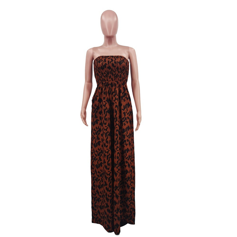 Leisure Chest Wrapped Loose Women's Jumpsuit