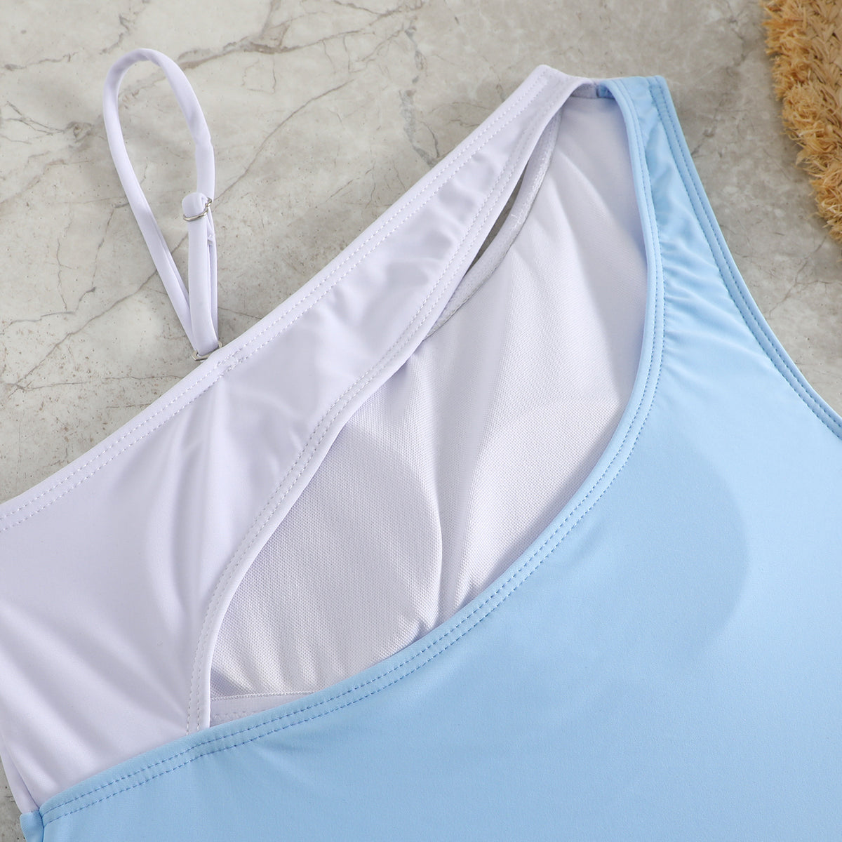 Clothing One-piece Color Contrast Patchwork Swimsuit
