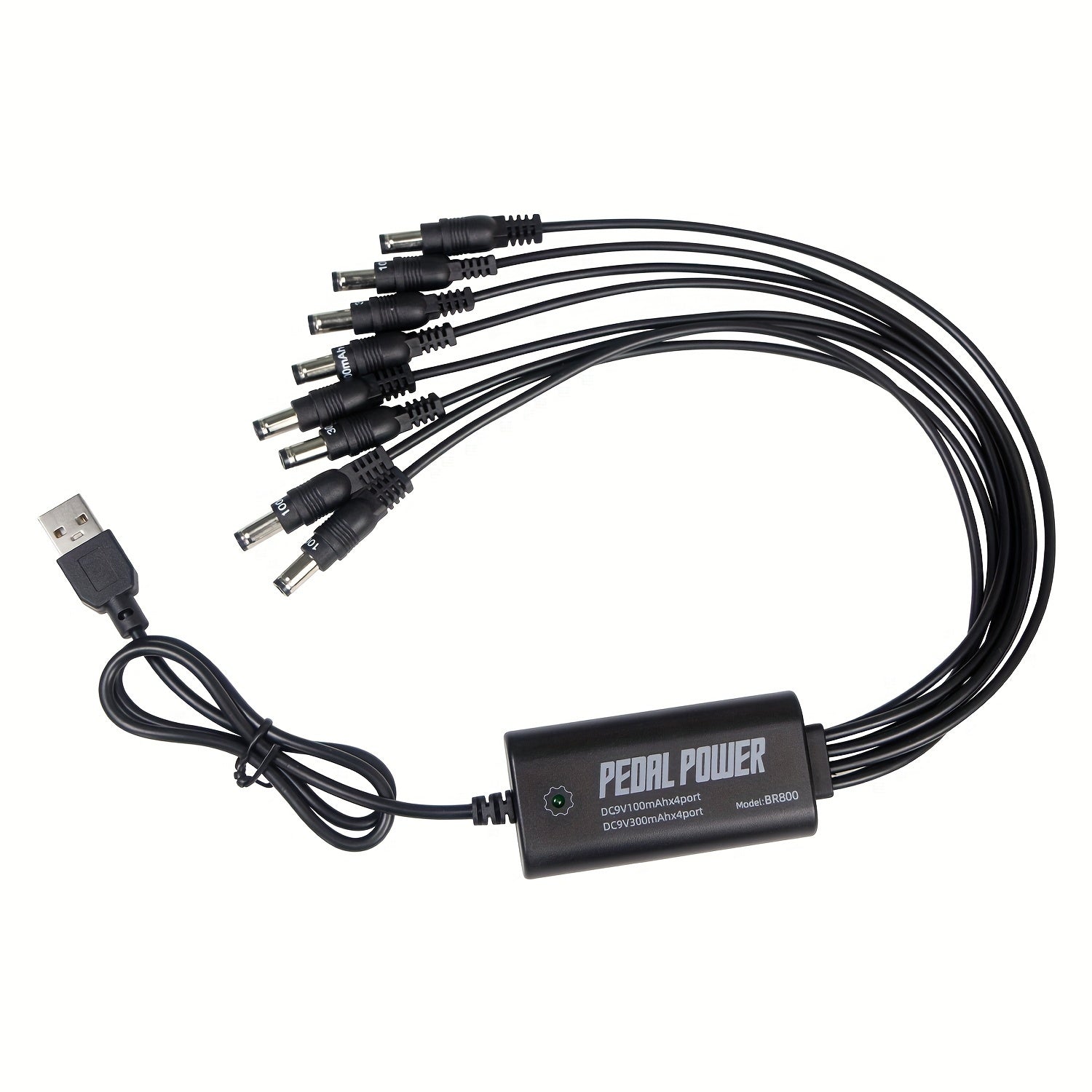 1‑to‑8 Guitar Pedal Power Supply, 9V Isolated DC Output with USB Plug‑In