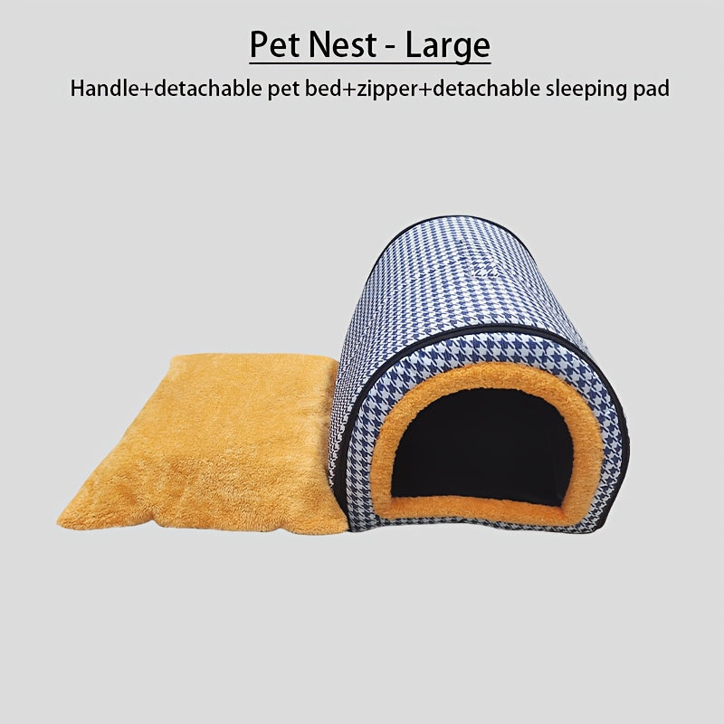 Extra Large 23-Inch All-Season Pet House With Plush Interior - Heavy-Duty Dog & Cat House, Removable Washable Soft Cushioned, Spacious Interior For Large Dogs, Medium Dogs, Small Dogs - Easy Assemb...