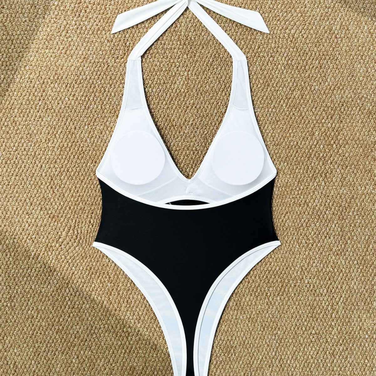 Stylish Bikini Minimalist Sexy With Tie Details A Bold Floral Design And A Daring Open-back Cut