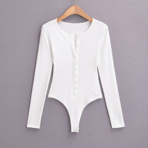 Women's Breasted Long Sleeve Jumpsuit