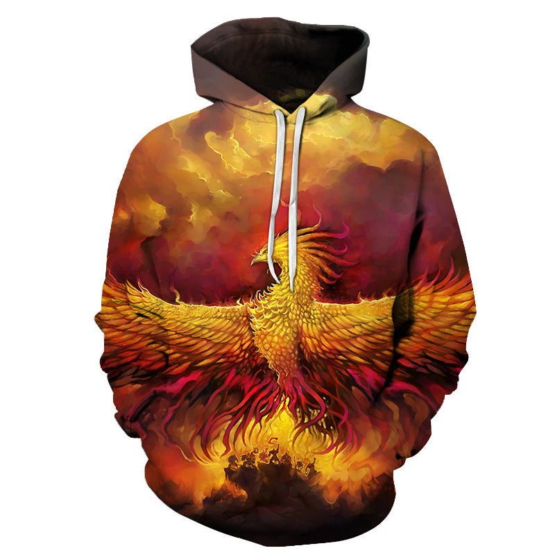 Flame Phoenix 3D Casual Loose Hoodie