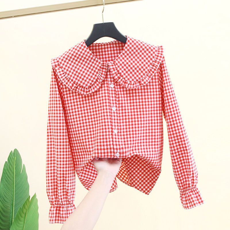 Long Sleeve Inner Wear Korean Loose Cotton Doll Collar Jacket