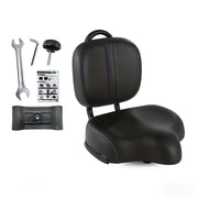 Cushioned Bicycle Seat with Backrest – Oversized Design, Includes Installation Tools, Fits Tricycles and Mountain/E‑electric Bikes