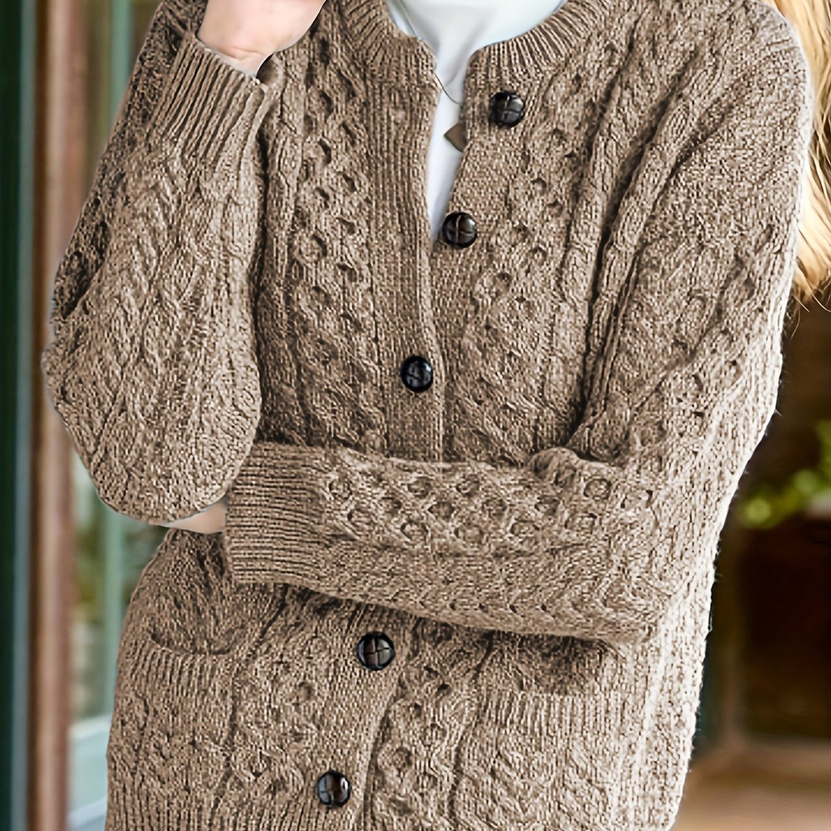 Women's Casual Knit Cardigan Sweater Cozy Long Sleeve