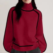 Elegant-line Textured Ribbed Base Knit Sweater