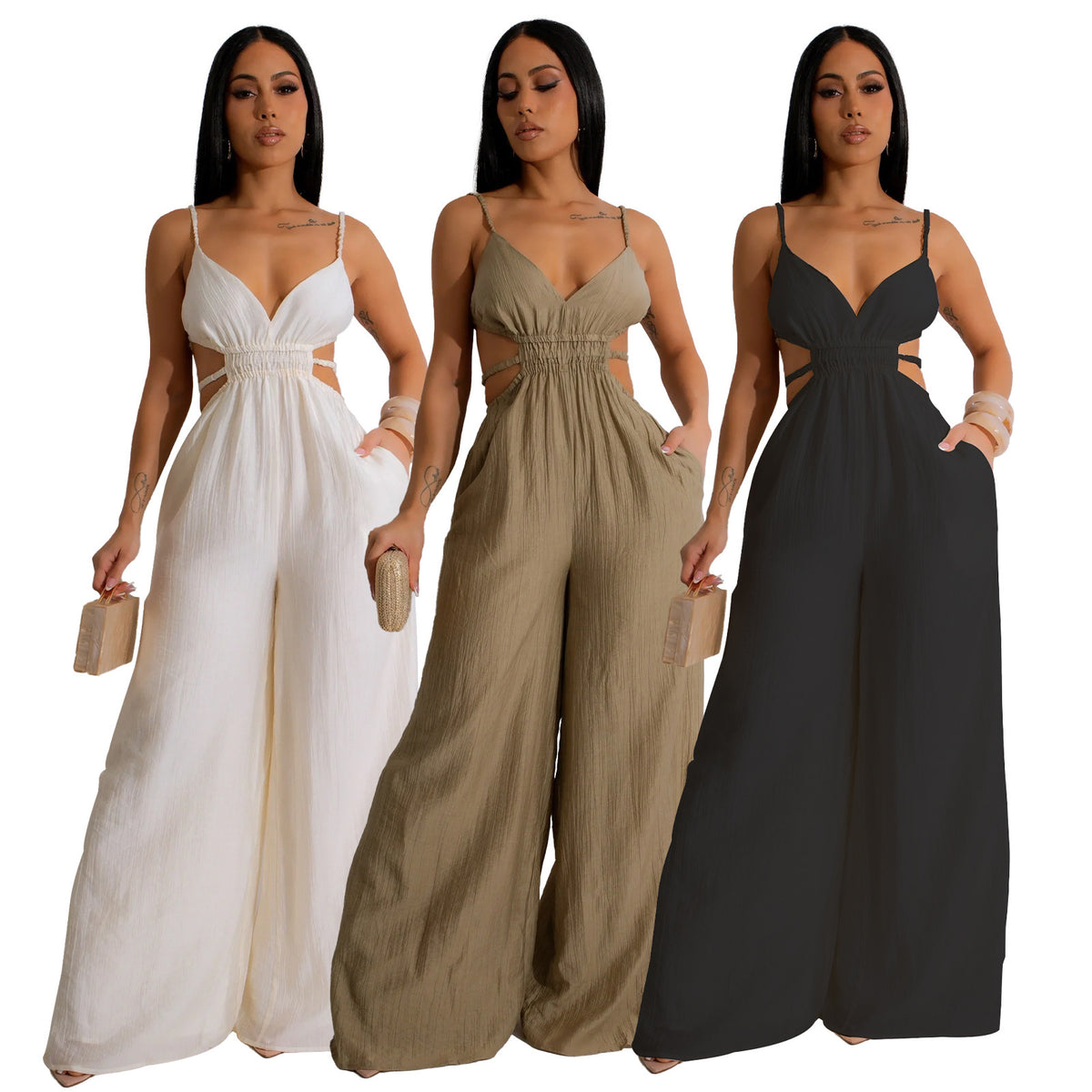 Chic Backless Wide-Leg Jumpsuit for Women