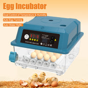 16-Egg Automatic Incubator with LED Display and Humidity Control