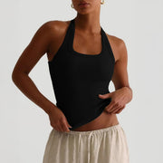 Spicy Girl Yoga Halter Tank – Slim Fit, Off-Shoulder Style