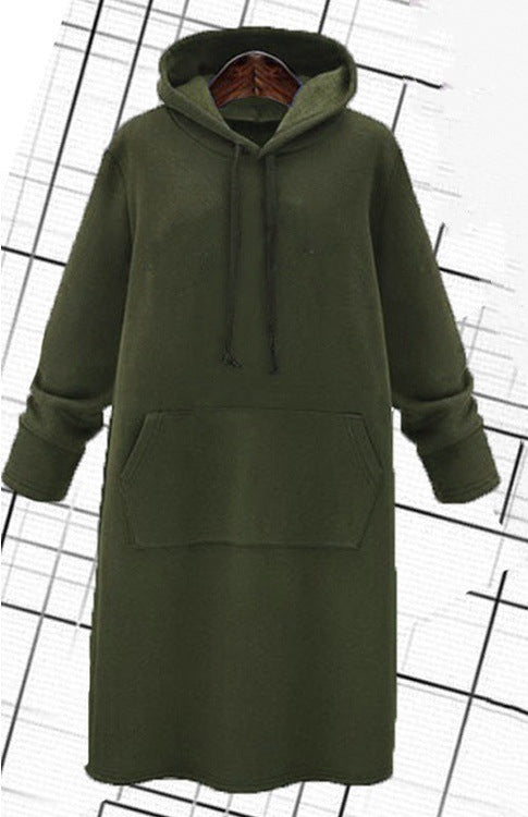 Sparkling Mid-Length Hooded Sweater Dress