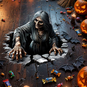 Halloween Horror Female Floor Sticker – Waterproof Self‑Adhesive Decal for Home and Bedroom