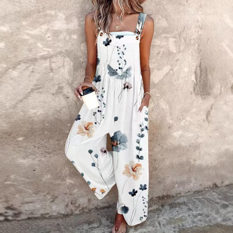 Fashion Women's Wear Vintage Print Jumpsuit