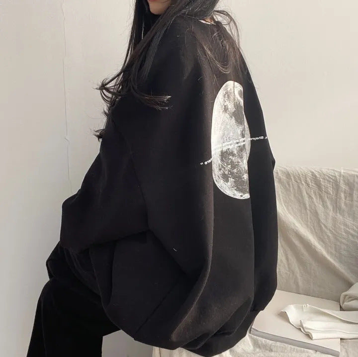 Plus Size American Moon Long Sleeve Cozy Cotton Sweater