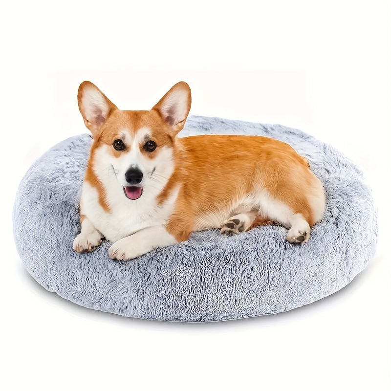 Cozy 1pc Donut Cuddler Bed - Soft, Plush, Faux Fur, Thermal, Comfortable Cushion for Small, Medium, Large Dogs And Cats - Multiple Sizes (15"/19"/23"/27"/31") for Ultimate