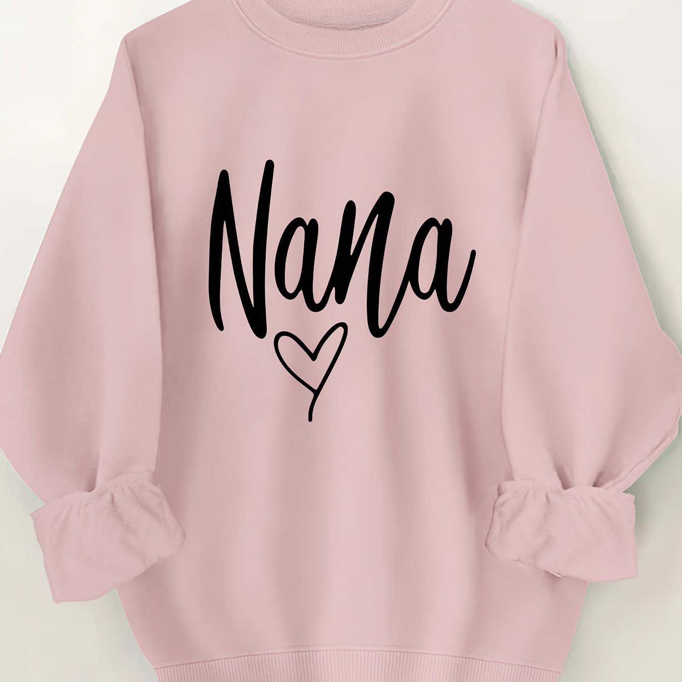 Plus Size Round Neck Letter Print Sweatshirt