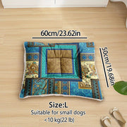 Extra-Large Plush Dog Sofa Bed With Geometric Palace Stripe Digital Print, Machine Washable Dog Bed, Suitable For Small, Medium, And Large Dogs, Made Of Soft And Breathable Thick Polyester Pet Mat.