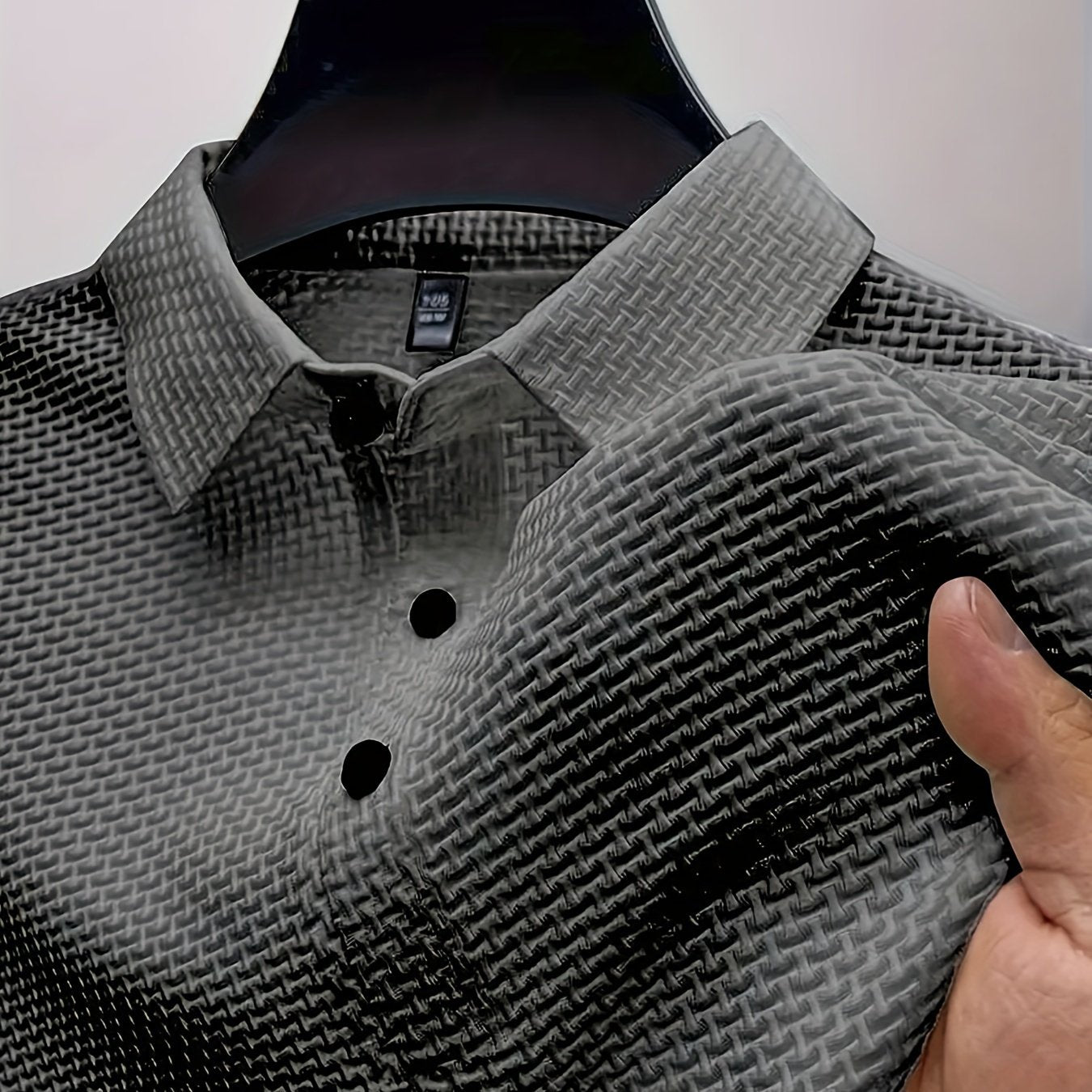 Men's Short Sleeve Golf Shirt, Breathable Stretch Fabric, Loose Fit with Lapel Collar, Solid Color