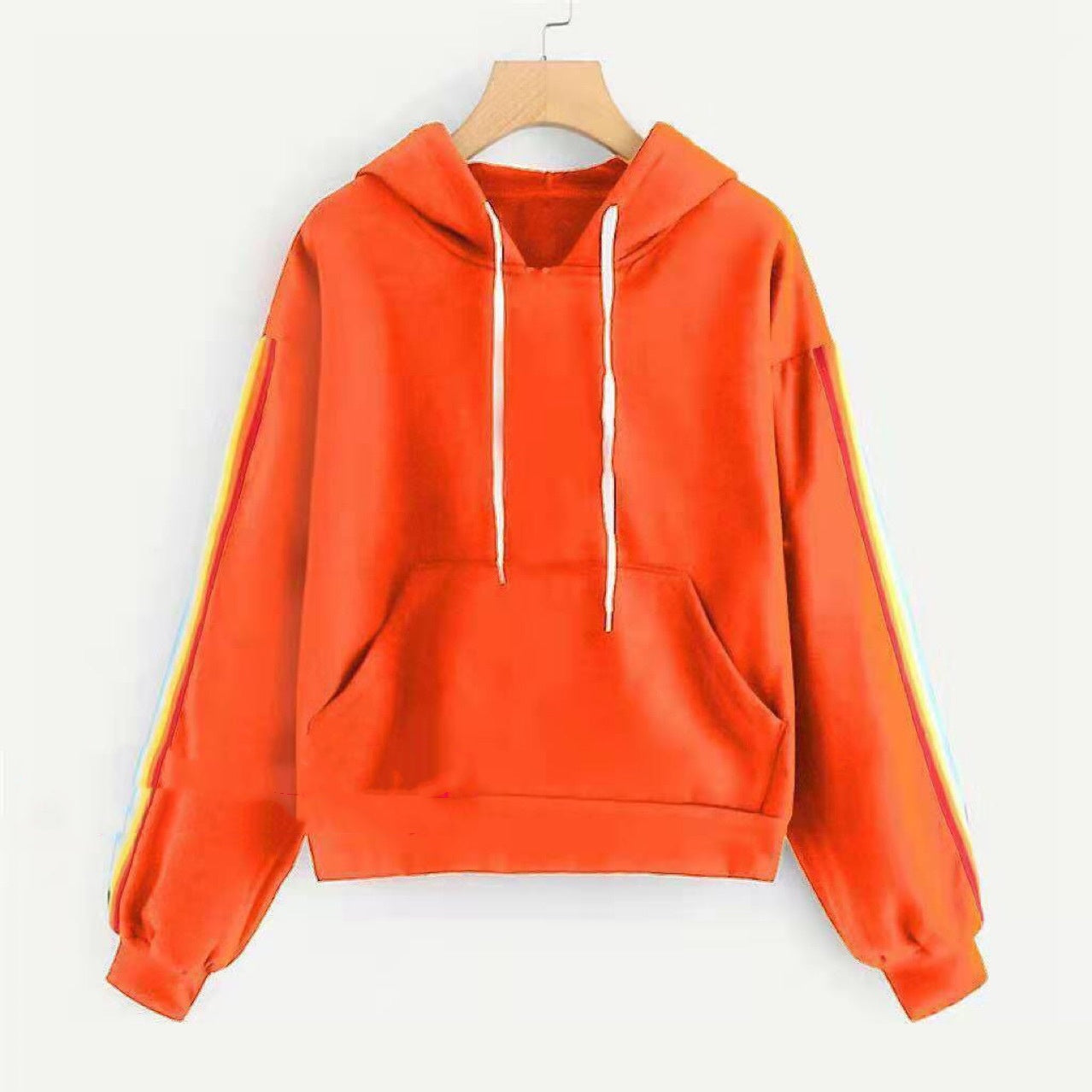 Women's Rainbow Striped Long-Sleeve Knit Sweater