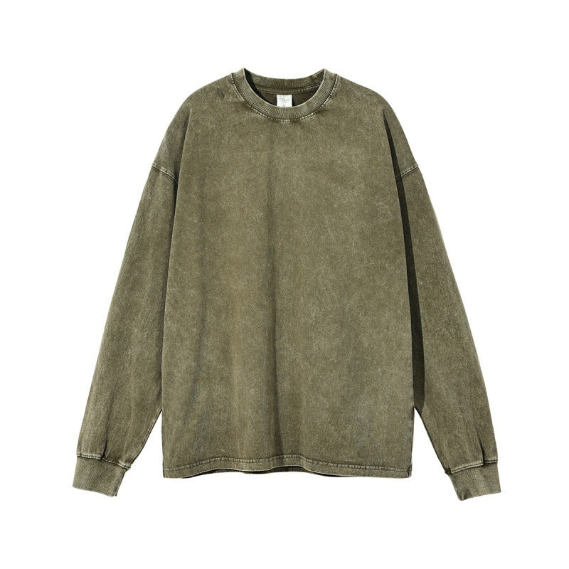 Solid Blank Ribbed Sleeve T Shirt
