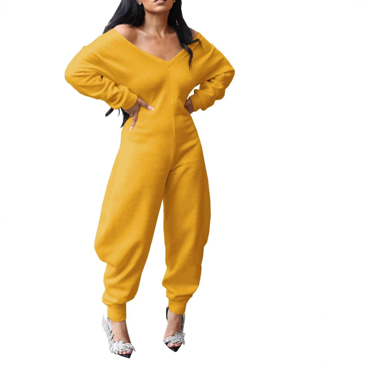 Women's Long-Sleeve Athletic Hoodie Jumpsuit
