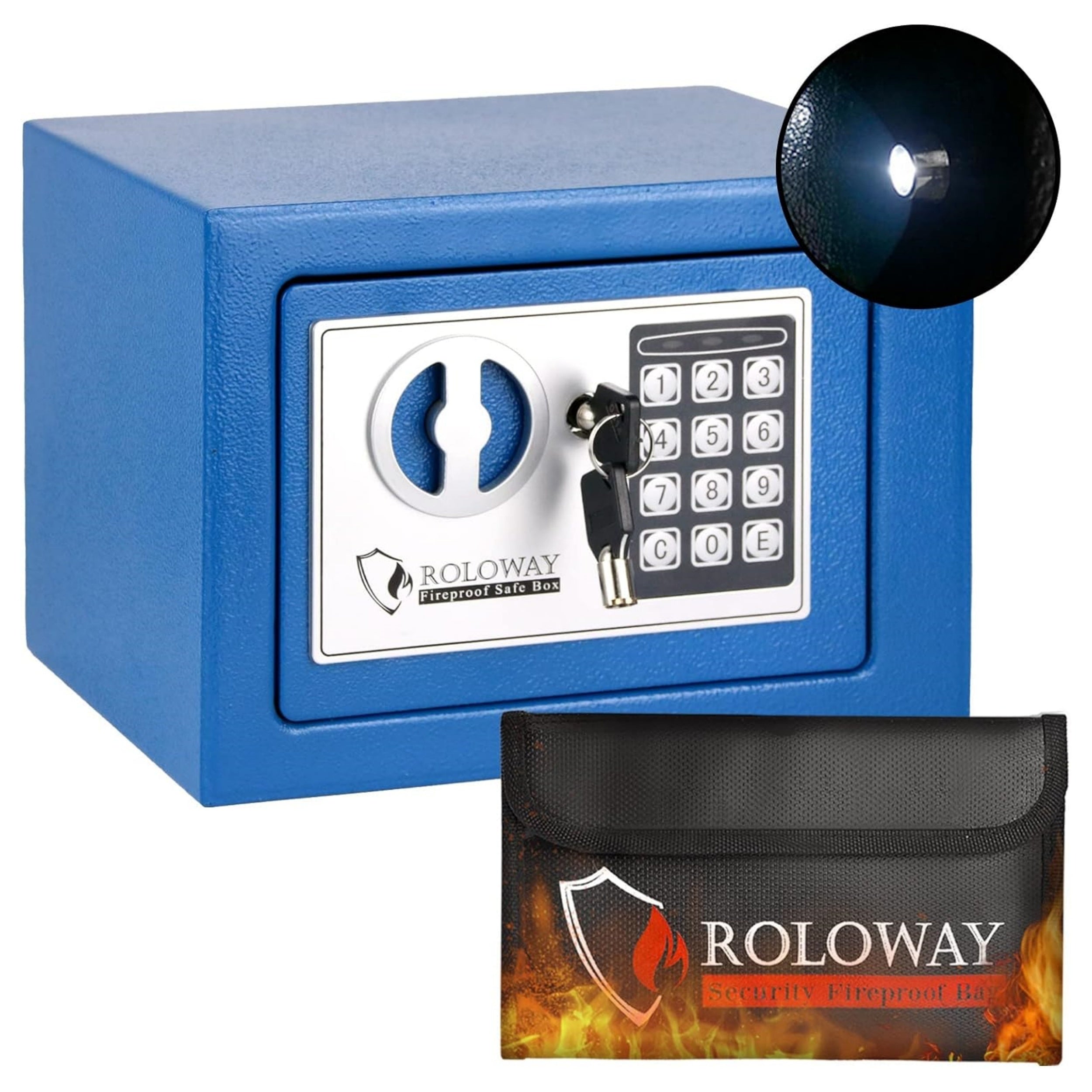 Heavy-Duty Fireproof Steel Safe with Cash Bag | Secure Home Safe Box with Keypad & Key Lock, Ideal for Storing Money, Documents, and Valuables