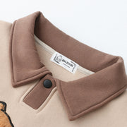Cute Cartoon Dog Fleece-Lined Pullover Sweater