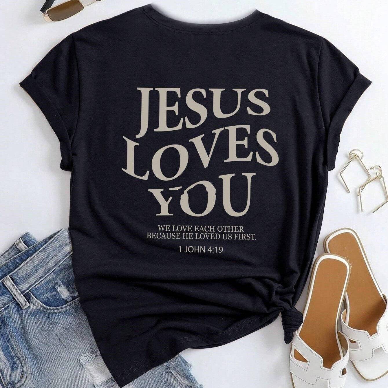 Jesus Loves You T-Shirt – Summer Breathable Cotton Tee