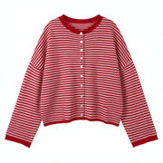 Loose-fit Crew-neck Cardigan Sweater