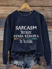 Women's 3D Print Letter Pullover Sweatshirt